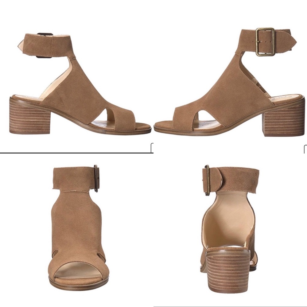 Sole Society Tally suede open toe block sandals